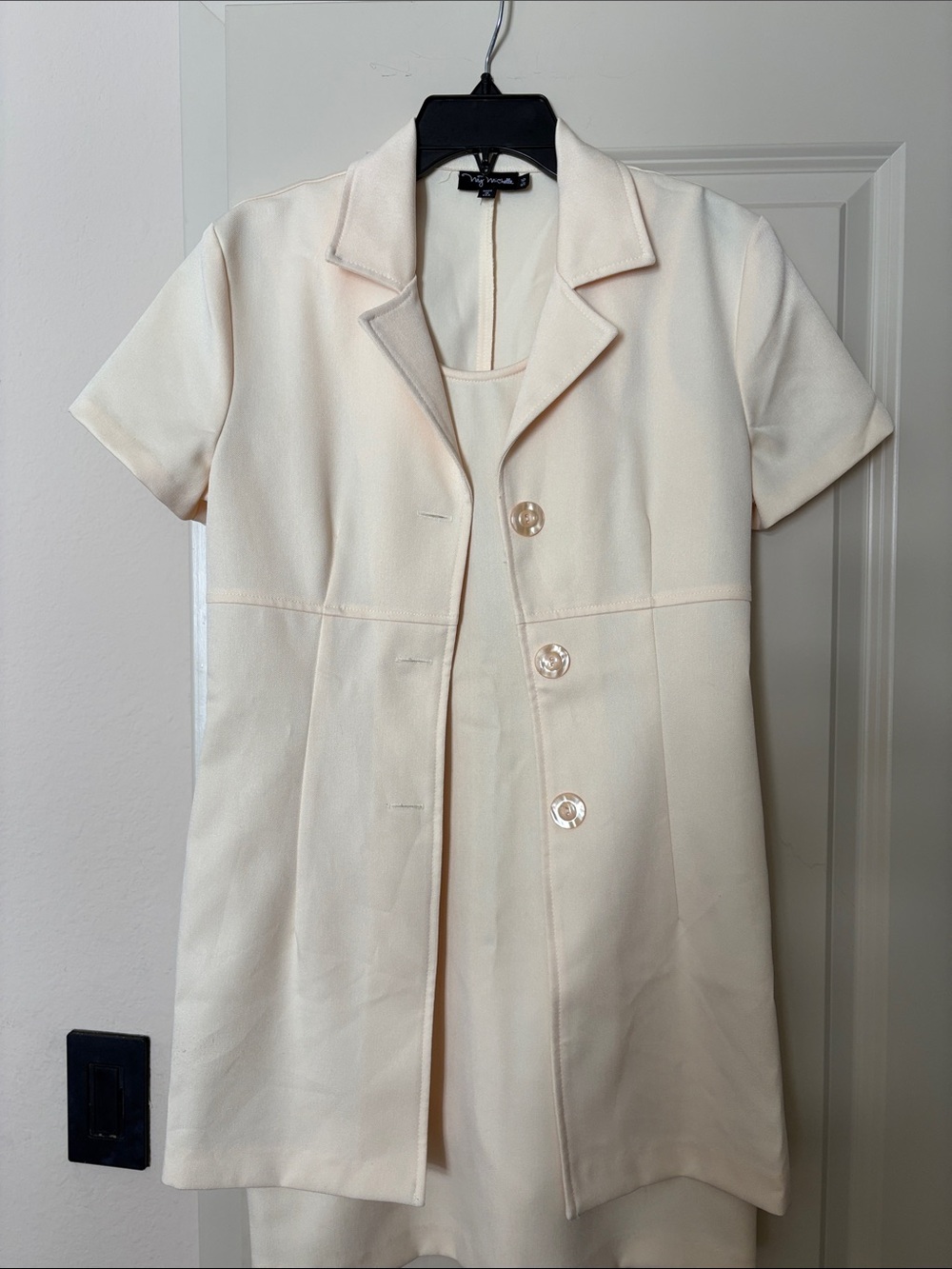 My Michelle Cream Short Sleeve Mini Dress with Jacket
